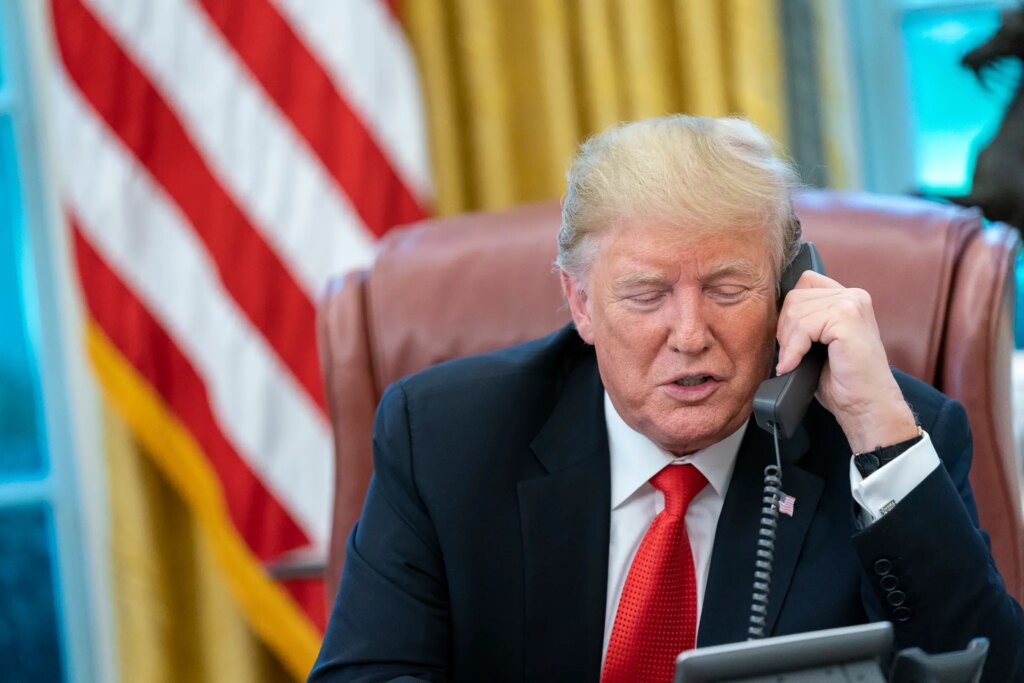 Trump com líderes internacionais