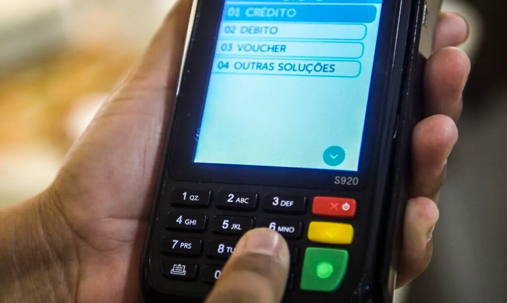 Máquina de cartão de crédito para pagamentos